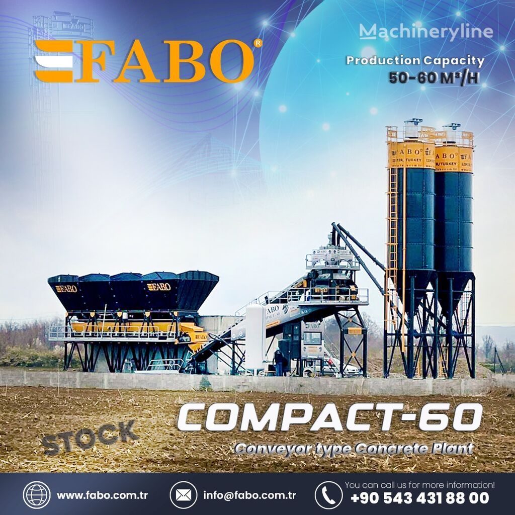 neue FABO COMPACT-60 CONCRETE PLANT | CONVEYOR TYPE  Betonmischanlage