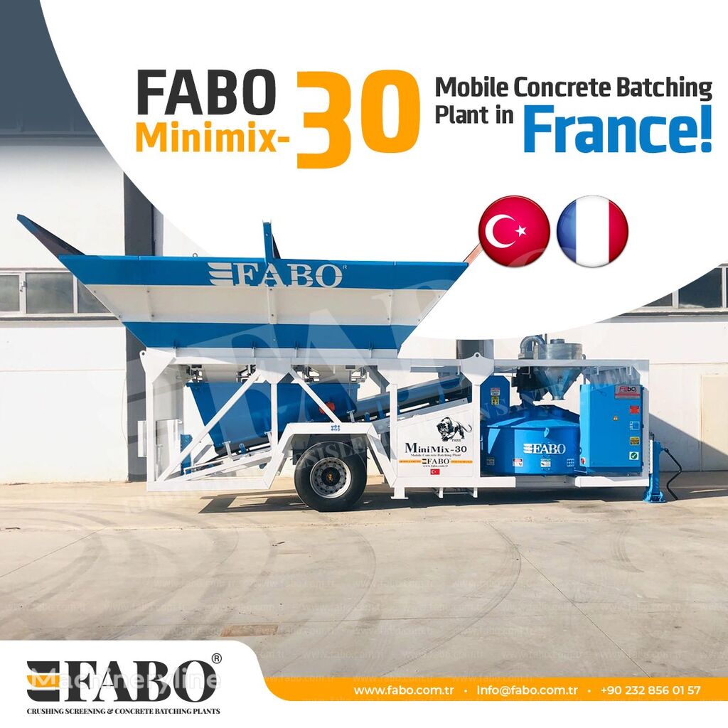 neue FABO MOBILE CONCRETE PLANT CONTAINER TYPE 30 M3/H FABO MINIMIX Betonmischanlage